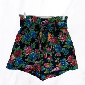 ZARA Floral print high waisted shorts